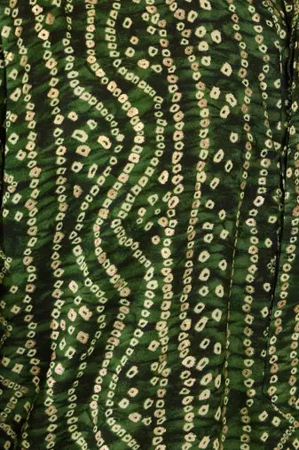 green bandhani kurta - foil print traditional festive