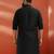 men's black pathani kurta - viscose casual traditional wear