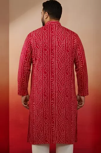 falsa bandhani kurta - foil print traditional festive