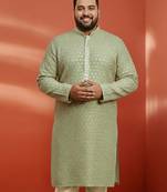 pista green sequin kurta - festive embroidered traditional