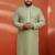 men's pista green sequin kurta - festive embroidered traditional