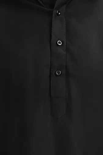 black pathani kurta - viscose casual traditional wear