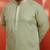 men's pista green sequin kurta - festive embroidered traditional