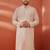 men's peach sequin kurta - festive embroidered traditional