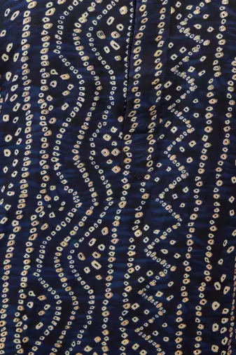 blue bandhani print kurta with pyjama - festive ethnic set