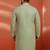 men's pista green sequin kurta - festive embroidered traditional