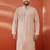 men's peach sequin kurta - festive embroidered traditional