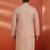 men's peach sequin kurta - festive embroidered traditional
