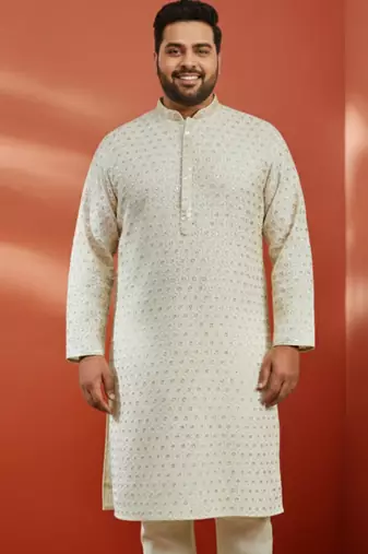 off white sequin kurta - festive embroidered traditional