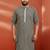 men's black sequin kurta - festive embroidered traditional