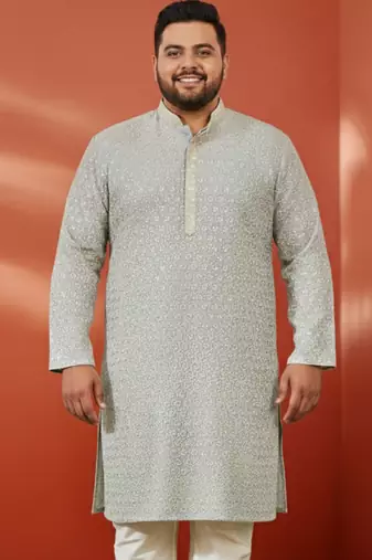 grey sequin kurta - festive embroidered traditional wear