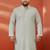 men's grey sequin kurta - festive embroidered traditional wear