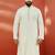 men's cream silk jacquard kurta - wedding traditional luxury