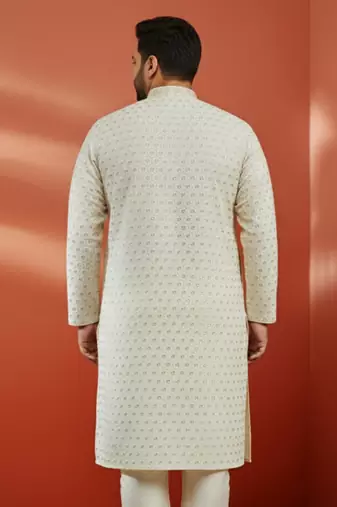 off white sequin kurta - festive embroidered traditional
