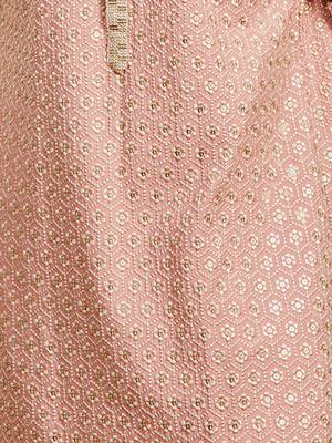 peach sequin kurta - festive embroidered traditional 5