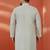 men's grey sequin kurta - festive embroidered traditional wear