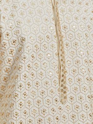 off white sequin kurta - festive embroidered traditional 5