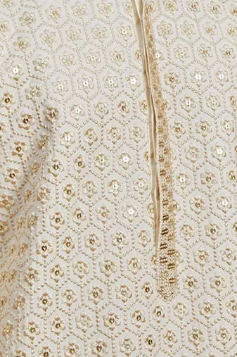 off white sequin kurta - festive embroidered traditional