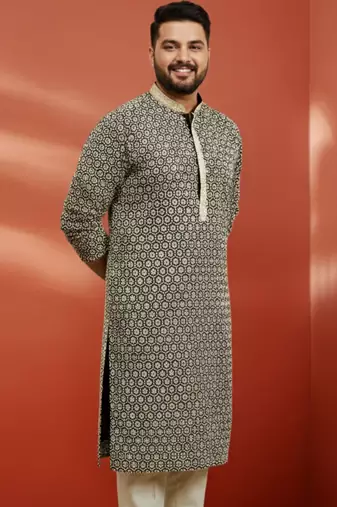 black sequin kurta - festive embroidered traditional