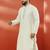 men's cream silk jacquard kurta - wedding traditional luxury