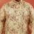 men's beige silk kurta - floral print wedding traditional wear