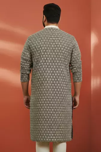 black sequin kurta - festive embroidered traditional