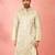 men's light green silk blend kurta - traditional embroidered festive wear