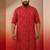 men's red bandhani kurta - foil print traditional festive wear