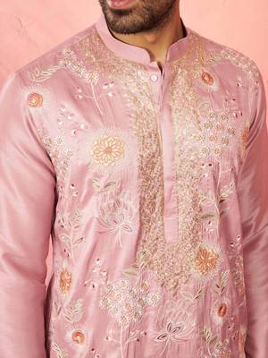 onion silk blend kurta - traditional embroidered festive wear 2