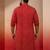 men's red bandhani kurta - foil print traditional festive wear