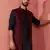 men's wine silky abstract embroidered nehru jacket - wedding ethnic wear