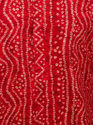 red bandhani kurta - foil print traditional festive wear 5
