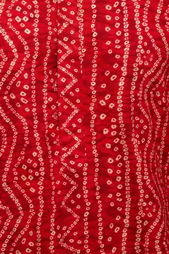 red bandhani kurta - foil print traditional festive wear