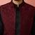 men's wine silky abstract embroidered nehru jacket - wedding ethnic wear