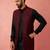 men's wine silky abstract embroidered nehru jacket - wedding ethnic wear