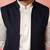 men's blue lakhmini jacquard nehru jacket - wedding party ethnic wear