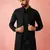men's black maharaja jacquard nehru jacket - wedding party ethnic wear