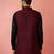 men's wine silky abstract embroidered nehru jacket - wedding ethnic wear