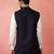 men's blue lakhmini jacquard nehru jacket - wedding party ethnic wear