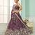 Purple- Tissue Fabric Sequins embroidery Semi-Stitched Lehenga & Unstitched Blouse With Dupatta