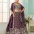 Purple- Tissue Fabric Sequins embroidery Semi-Stitched Lehenga & Unstitched Blouse With Dupatta