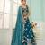 Teal- Silk Fabric Sequins embroidery Semi-Stitched Lehenga & Unstitched Blouse With Dupatta
