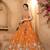 Orange- Tissue Fabric Sequinse embroidery Semi-Stitched Lehenga & Unstitched Blouse With Dupatta