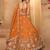 Orange- Tissue Fabric Sequinse embroidery Semi-Stitched Lehenga & Unstitched Blouse With Dupatta