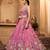 Pink- Tissue Fabric Sequinse embroidery Semi-Stitched Lehenga & Unstitched Blouse With Dupatta