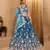 Teal- Silk Fabric Sequins embroidery Semi-Stitched Lehenga & Unstitched Blouse With Dupatta