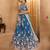 Teal- Silk Fabric Sequins embroidery Semi-Stitched Lehenga & Unstitched Blouse With Dupatta