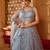 Grey- Net Fabric Sequins embroidery Semi-Stitched Lehenga & Unstitched Blouse With Dupatta