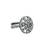 Exotic round shape silver plated kundan stone adjustable finger ring for women and girls