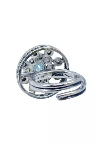 Exotic round shape silver plated kundan stone adjustable finger ring for women and girls